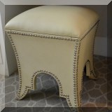 F22. Vanity stool with nailhead trim. 18”h x 16”w x 16”d 